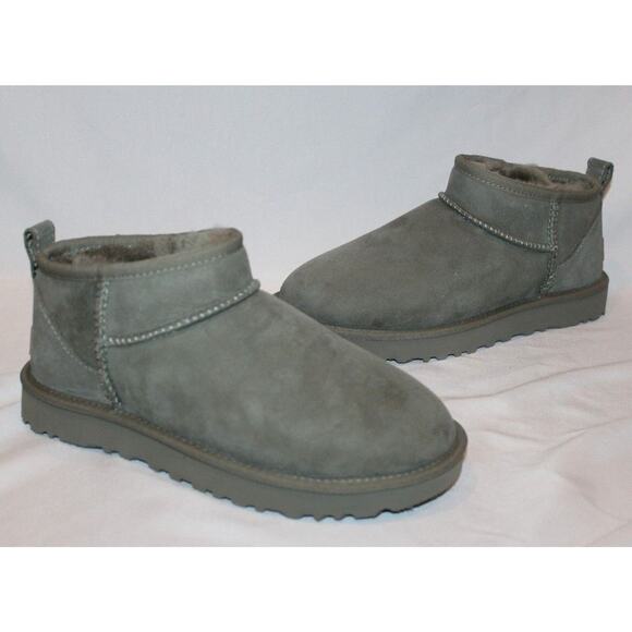 NEW 100% Authentic UGG Classic Ultra Mini Womens Winter Ankle Boots Moss Green - Picture 2 of 8